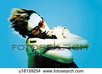 Stock Photo - young adult man 
posing, photography, 
cg, front view, 
toned image. fotosearch 
- search stock 
photos, pictures, 
images, and photo 
clipart