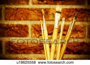 Stock Photo - czech, background, 
brush, bricks, 
barrier, artist. 
fotosearch - search 
stock photos, 
pictures, images, 
and photo clipart