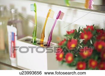 Stock Photo - toothbrushes. 
fotosearch - search 
stock photos, 
pictures, images, 
and photo clipart