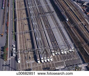 Stock Photography - aerial view of 
bullet trains. 
fotosearch - search 
stock photos, 
pictures, images, 
and photo clipart
