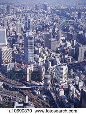 Stock Photography - aerial view of 
skyscrapers in 
osaka, japan. 
fotosearch - search 
stock photos, 
pictures, images, 
and photo clipart