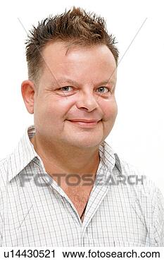 Stock Photography - overweight man 
smiling, portrait. 
fotosearch - search 
stock photos, 
pictures, images, 
and photo clipart
