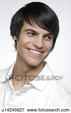 Picture - portrait of attractive 
young man wearing 
white polo-shirt, 
smiling. fotosearch 
- search stock 
photos, pictures, 
images, and photo 
clipart