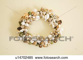 Stock Image - sea shell wreath. 
fotosearch - search 
stock photos, 
pictures, images, 
and photo clipart