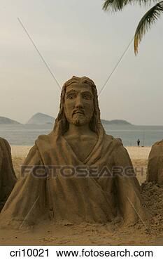 Stock Photography - jesus sand sculpture. 
fotosearch - search 
stock photos, 
pictures, images, 
and photo clipart