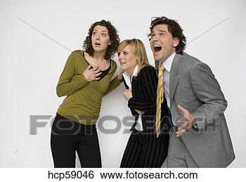 Stock Photo - businesspeople 
gasping in fear. 
fotosearch - search 
stock photos, 
pictures, images, 
and photo clipart