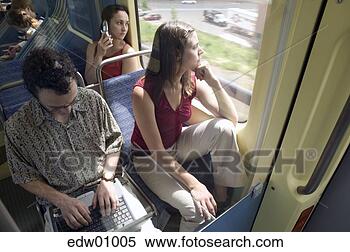 Stock Image - people riding 
public transportation. 
fotosearch - search 
stock photos, 
pictures, images, 
and photo clipart