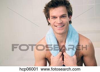 Stock Photography - smiling man with 
towel around his 
neck. fotosearch 
- search stock 
photos, pictures, 
images, and photo 
clipart