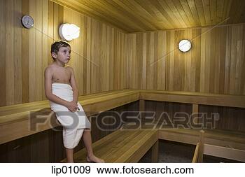 Stock Photograph - child wearing 
towel in sauna. 
fotosearch - search 
stock photos, 
pictures, images, 
and photo clipart