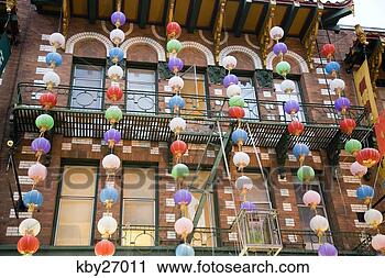 Stock Photography - chinese lanterns 
hanging from apartment 
building. fotosearch 
- search stock 
photos, pictures, 
images, and photo 
clipart