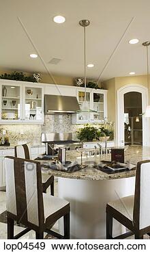 Stock Photograph - contemporary kitchen 
with island. fotosearch 
- search stock 
photos, pictures, 
images, and photo 
clipart