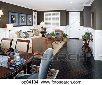 Stock Photo - cozy living room 
with dark brown 
walls and floor. 
fotosearch - search 
stock photos, 
pictures, images, 
and photo clipart