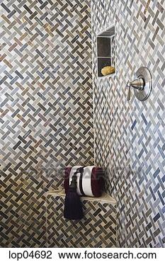 Stock Photo - detail of ornately 
tiled shower stall. 
fotosearch - search 
stock photos, 
pictures, images, 
and photo clipart
