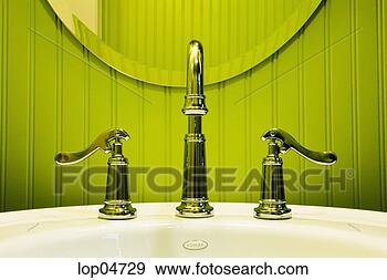 Stock Photograph - fancy faucet in 
green bathroom. 
fotosearch - search 
stock photos, 
pictures, images, 
and photo clipart