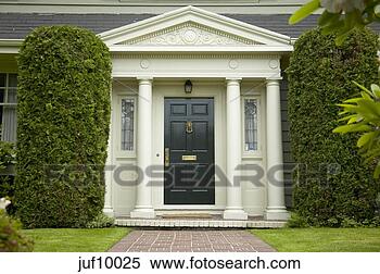 Stock Image - front door of 
suburban house 
and walkway. fotosearch 
- search stock 
photos, pictures, 
images, and photo 
clipart