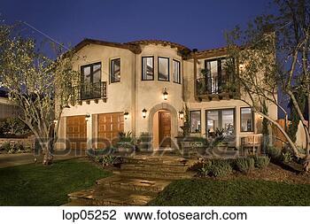 Stock Photo - front exterior 
of large spanish 
style home. fotosearch 
- search stock 
photos, pictures, 
images, and photo 
clipart