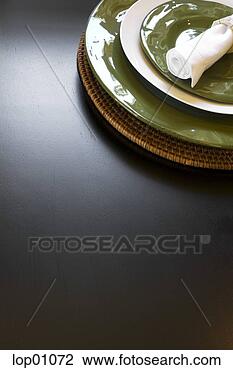 Stock Photo - high angle view 
of placesetting. 
fotosearch - search 
stock photos, 
pictures, images, 
and photo clipart