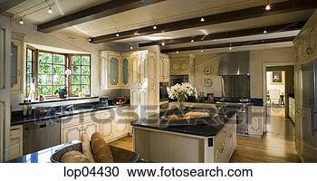 Stock Photography - large tuscan style 
kitchen with island. 
fotosearch - search 
stock photos, 
pictures, images, 
and photo clipart