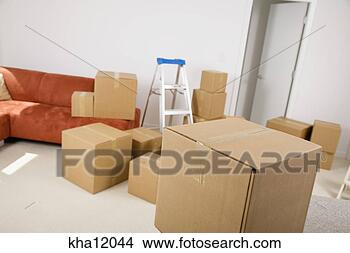 Stock Photo - livingroom full 
of moving boxes. 
fotosearch - search 
stock photos, 
pictures, images, 
and photo clipart