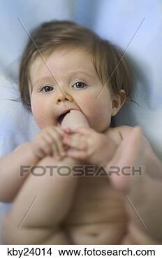 Stock Photo - naked baby sucking 
her foot. fotosearch 
- search stock 
photos, pictures, 
images, and photo 
clipart