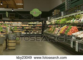 Stock Photograph - organic produce 
aisle in supermarket. 
fotosearch - search 
stock photos, 
pictures, images, 
and photo clipart