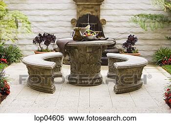 Stock Image - outdoor dining 
area with tuscan 
style. fotosearch 
- search stock 
photos, pictures, 
images, and photo 
clipart