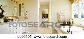Stock Image - panoramic view 
of decorated bathroom. 
fotosearch - search 
stock photos, 
pictures, images, 
and photo clipart