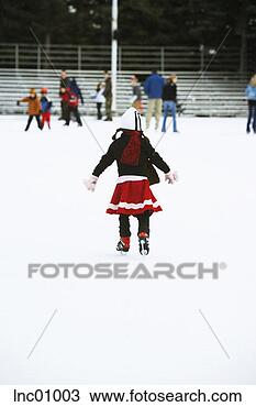 Stock Photo - rear view of girl 
ice skating. fotosearch 
- search stock 
photos, pictures, 
images, and photo 
clipart