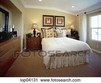 Stock Photography - traditional bedroom 
with full size 
bed. fotosearch 
- search stock 
photos, pictures, 
images, and photo 
clipart