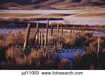 Stock Photo - wooden fence along 
rural creek, fairfield, 
idaho. fotosearch 
- search stock 
photos, pictures, 
images, and photo 
clipart