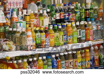 Stock Photo - assortment of 
asian bottled 
drinks on shelf. 
fotosearch - search 
stock photos, 
pictures, images, 
and photo clipart