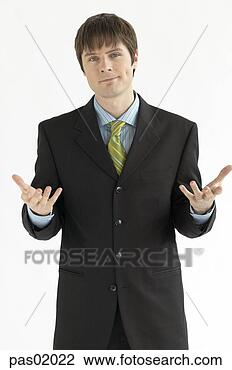 Stock Photo - businessman gesturing 
with hands. fotosearch 
- search stock 
photos, pictures, 
images, and photo 
clipart