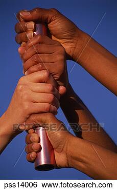 Stock Photo - close up of hands 
gripping baton. 
fotosearch - search 
stock photos, 
pictures, images, 
and photo clipart