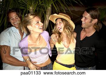 Stock Photo - couples hugging 
and laughing. 
fotosearch - search 
stock photos, 
pictures, images, 
and photo clipart