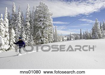 Stock Photography - cross-country 
skier making tracks 
in snow. fotosearch 
- search stock 
photos, pictures, 
images, and photo 
clipart