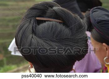 Stock Photography - detail of woman's 
ornate hairstyle, 
guilin, china. 
fotosearch - search 
stock photos, 
pictures, images, 
and photo clipart