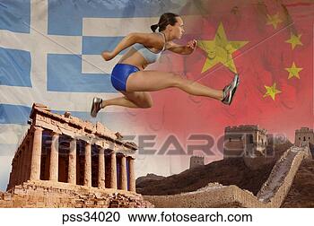 Stock Photography - digital composite 
of female athlete 
running over ancient 
monuments. fotosearch 
- search stock 
photos, pictures, 
images, and photo 
clipart