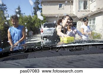 Stock Photo - family washing 
the car. fotosearch 
- search stock 
photos, pictures, 
images, and photo 
clipart