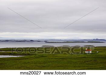Picture - farm house on 
coast, iceland. 
fotosearch - search 
stock photos, 
pictures, images, 
and photo clipart