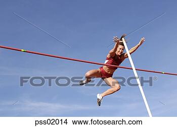 Stock Photo - female athlete 
pole vaulting. 
fotosearch - search 
stock photos, 
pictures, images, 
and photo clipart