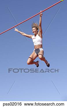 Stock Photo - female athlete 
pole vaulting. 
fotosearch - search 
stock photos, 
pictures, images, 
and photo clipart