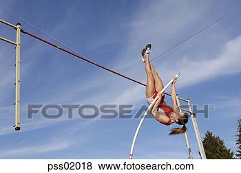 Stock Photo - female athlete 
pole vaulting. 
fotosearch - search 
stock photos, 
pictures, images, 
and photo clipart