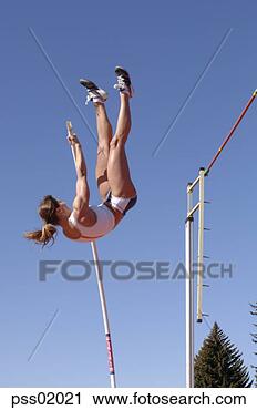 Stock Photography - female athlete 
pole vaulting. 
fotosearch - search 
stock photos, 
pictures, images, 
and photo clipart