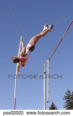 Stock Photo - female athlete 
pole vaulting. 
fotosearch - search 
stock photos, 
pictures, images, 
and photo clipart