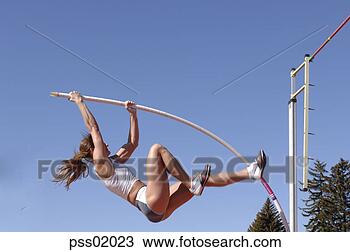 Stock Photo - female athlete 
pole vaulting. 
fotosearch - search 
stock photos, 
pictures, images, 
and photo clipart