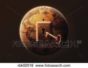 Stock Photo - globe with lock 
and skeleton key. 
fotosearch - search 
stock photos, 
pictures, images, 
and photo clipart