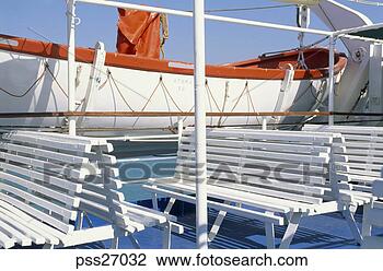 Stock Photo - lifeboat and benches 
on ferry. fotosearch 
- search stock 
photos, pictures, 
images, and photo 
clipart