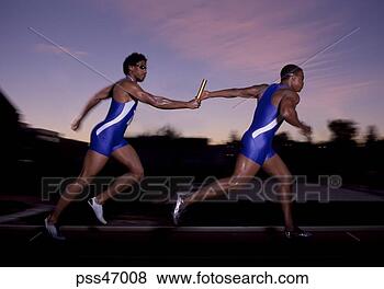 Stock Photo - male athletes 
passing the baton. 
fotosearch - search 
stock photos, 
pictures, images, 
and photo clipart