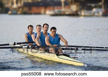Stock Photo - male athletes 
rowing in canal. 
fotosearch - search 
stock photos, 
pictures, images, 
and photo clipart