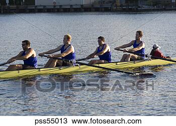 Stock Photo - male athletes 
rowing in canal. 
fotosearch - search 
stock photos, 
pictures, images, 
and photo clipart